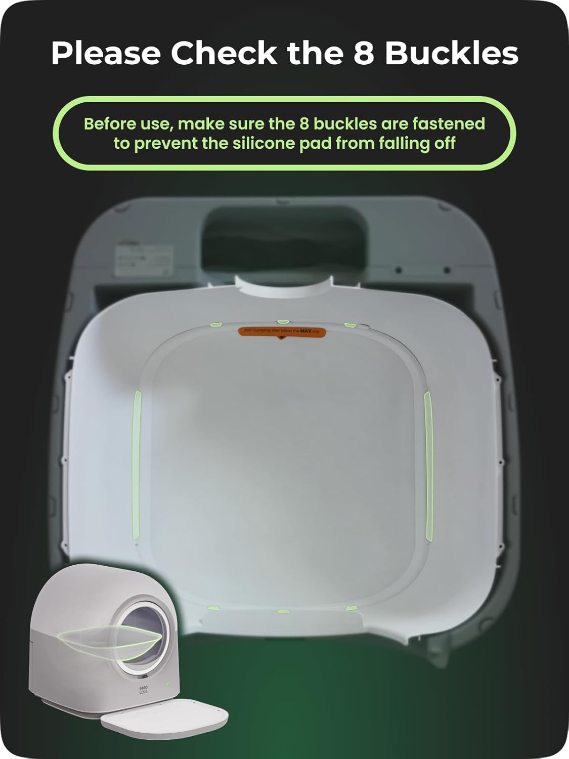 TYPro Self Cleaning Cat Litter Box Automatic Hands-Free Smart Robot self Cleaning Cat Litter Box for Multiple Cats with APP Control Safe with Litter Mat Waste Bags and Deodorizer